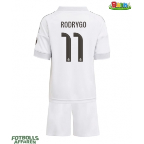 Real Madrid Rodrygo Goes #11 Hemmaställ Barn 2025-26 Kortärmad (+ Korta byxor)